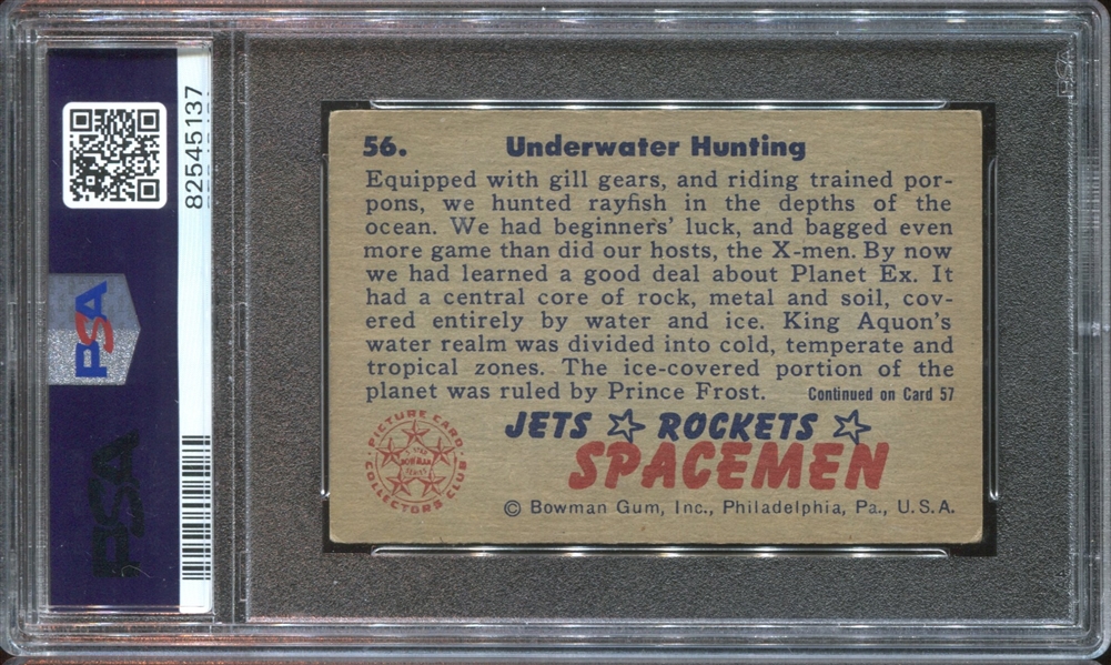 1951 Bowman Jets, Rockets, Spacemen #56 Underwater Hunting PSA4 VG-EX