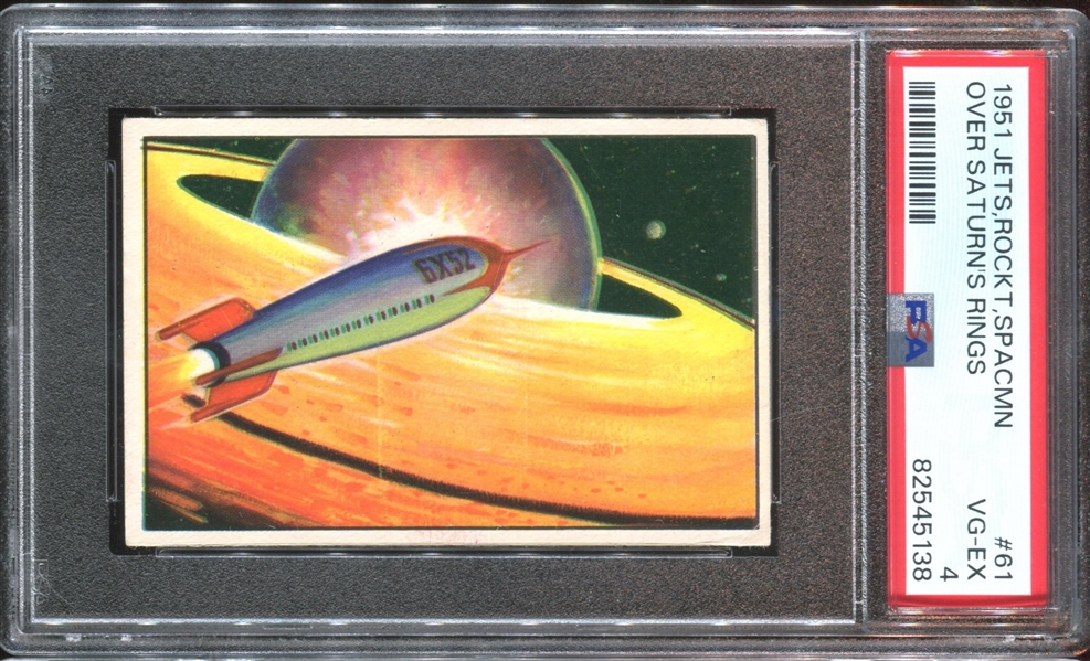 1951 Bowman Jets, Rockets, Spacemen #61 Over Saturns Rings PSA4 VG-EX