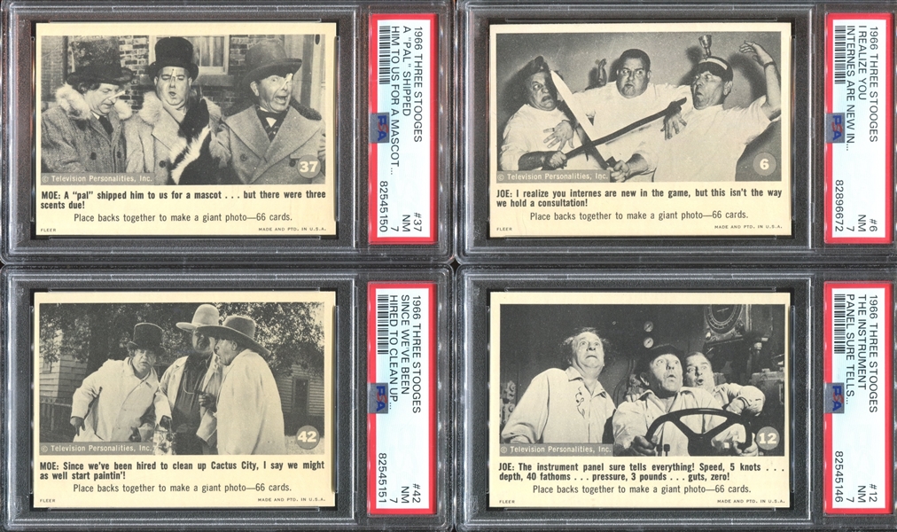 1966 Fleer Three Stooges Lot of (8) PSA-Graded Cards 