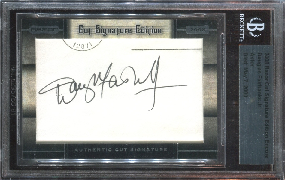 2008 Razor Cut Signature Card - Douglass Fairbanks Jr.  Beckett Auth