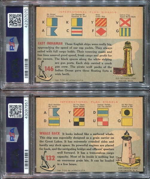 1955 Topps Rails and Sails Lot of (5) PSA-Graded Cards