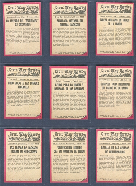 Early 1960's Spanish Civil War News Complete High Grade Set of (88) VERY SCARCE