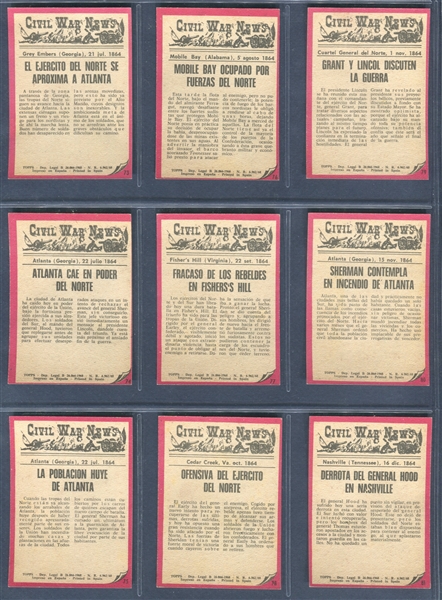 Early 1960's Spanish Civil War News Complete High Grade Set of (88) VERY SCARCE