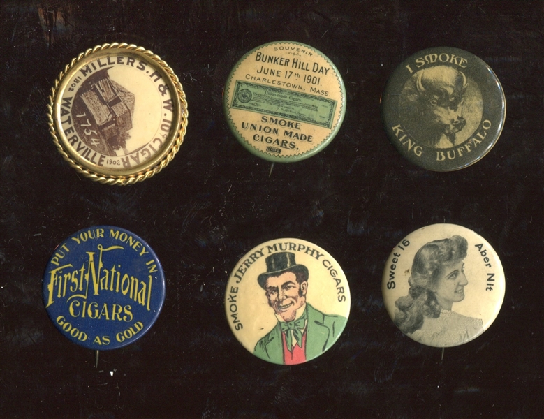 Mixed 1.25 Lot of Cigarette/Cigar Pinbacks from 1910's