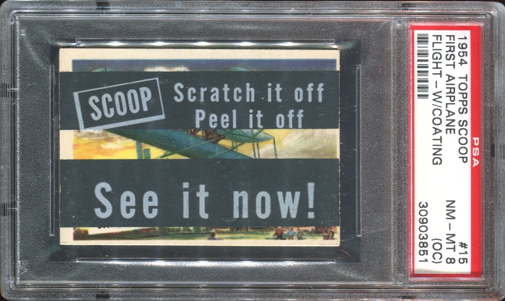 1954 Topps Scoop #15 First Airplane Flight With Coating PSA8 NM-MT(OC)