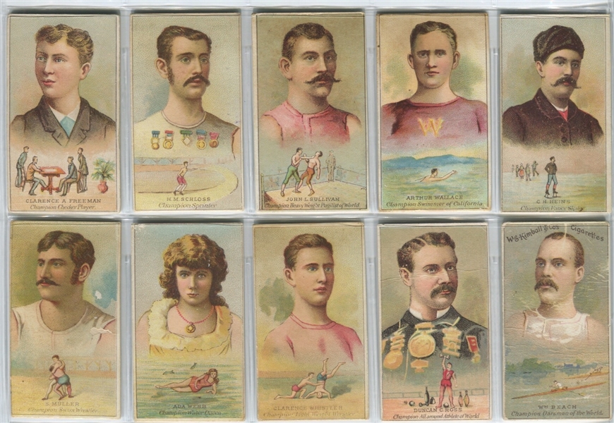 N184 Kimball Champions of Game & Sports lot of (13) cards with John L Sullivan
