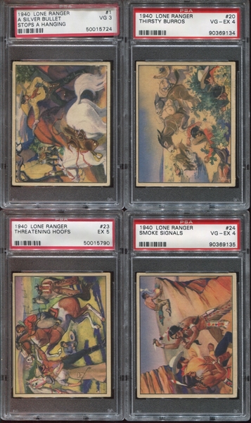 R83 Lone Ranger lot of (6) PSA-Graded cards with #1