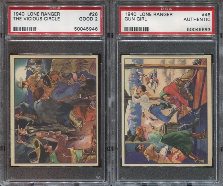 R83 Lone Ranger lot of (6) PSA-Graded cards with #1