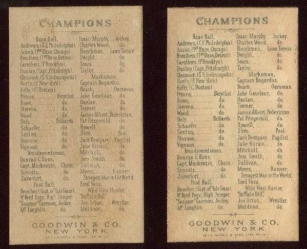 N162 Goodwin Champion Pair of Cards