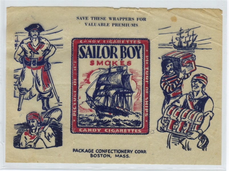 R135 Sailor Boy Candy Cigarettes Wrapper from Package Confectionery
