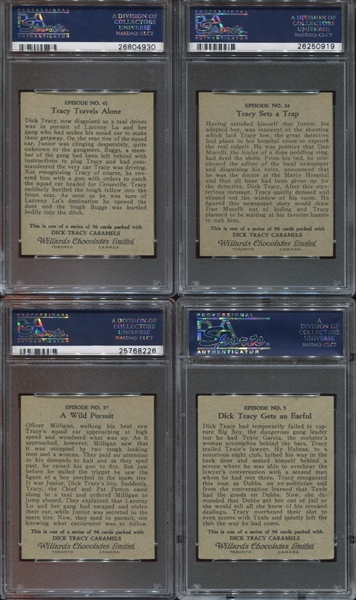 V106 Willard's Chocolates Dick Tracy lot of (4) Cards