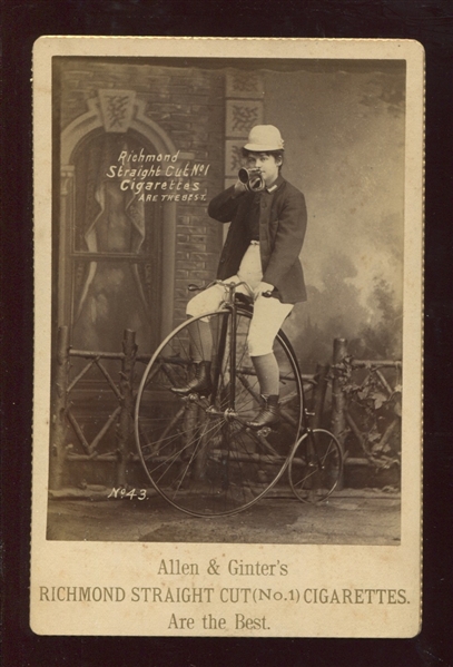 1880's Allen & Ginter Bicycle Advertising Cabinet Photo
