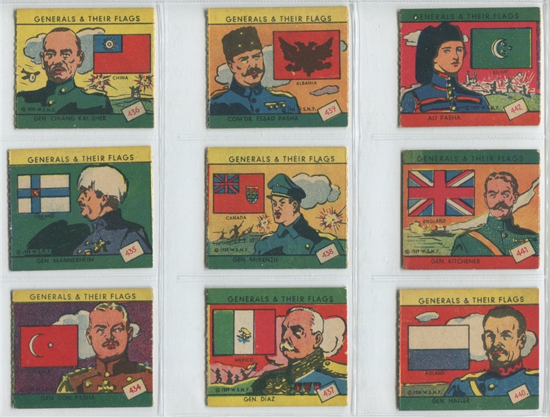R58 Generals and their Flags Complete Strip card set of (24) with (17) Color Variations
