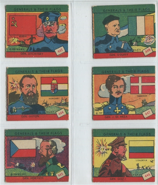 R58 Generals and their Flags Complete Strip card set of (24) with (17) Color Variations