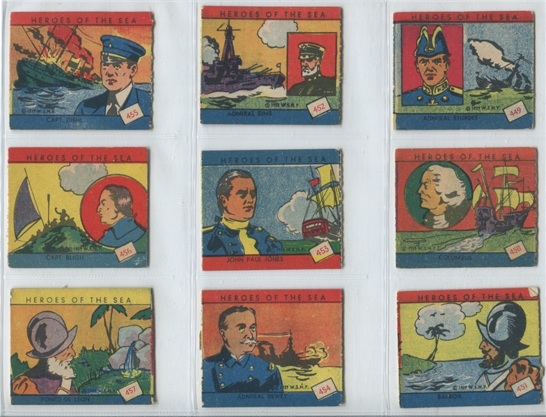 R67 Heroes of the Sea Complete Strip Card set of (24) plus (1) color variation