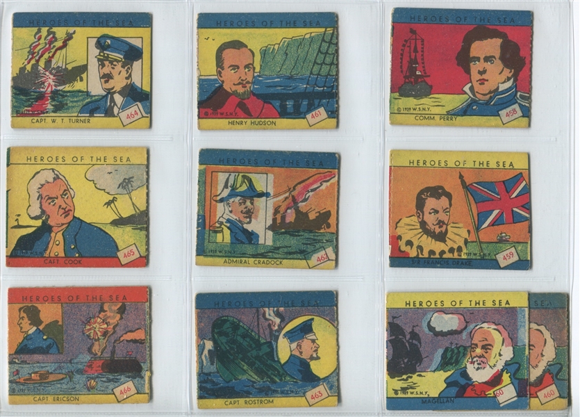 R67 Heroes of the Sea Complete Strip Card set of (24) plus (1) color variation