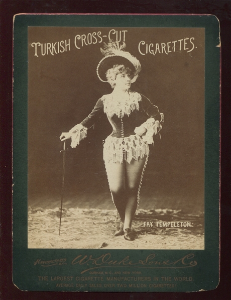 1880's Duke's Turkish Cross-Cut Cigarettes cabinet card of Fay Templeton