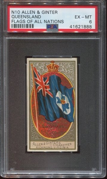 N10 Allen & Ginter Flags of All Nations (series II) - Queensland PSA6 EXMT