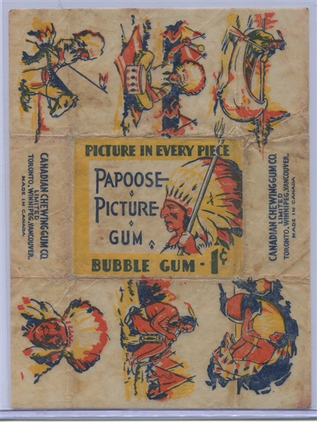V254 Papoose Gum Indians Papoose Picture Gum Wrapper