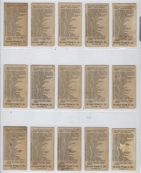 E1 Breisch-Williams Military Complete set of (25) Cards