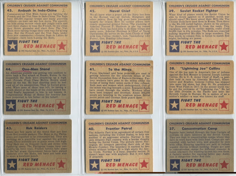 1951 Bowman Red Menace Complete Set of (48) Cards