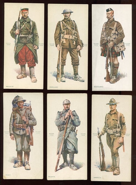 E252 Wilbur's Chocolate Soldiers of the Allies Complete Set of (6) Cards