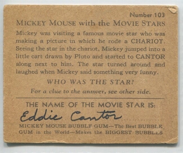 R90 Mickey Mouse and the Movie Stars #103 - Eddie Cantor
