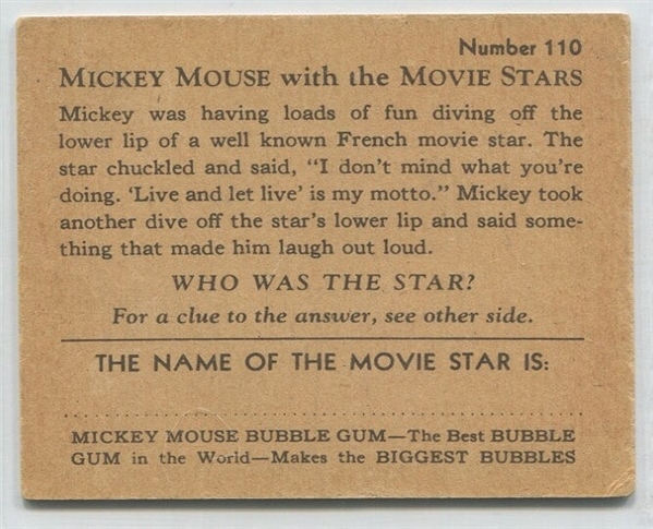 R90 Mickey Mouse and the Movie Stars #110 - Maurice Chevalier