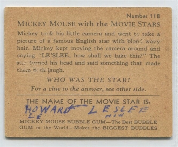 R90 Mickey Mouse and the Movie Stars #118 - Leslee Howard