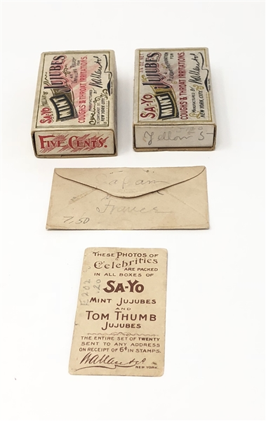 E202 Wallace Chocolates Sa-Yo Actors Type Card and Packaging