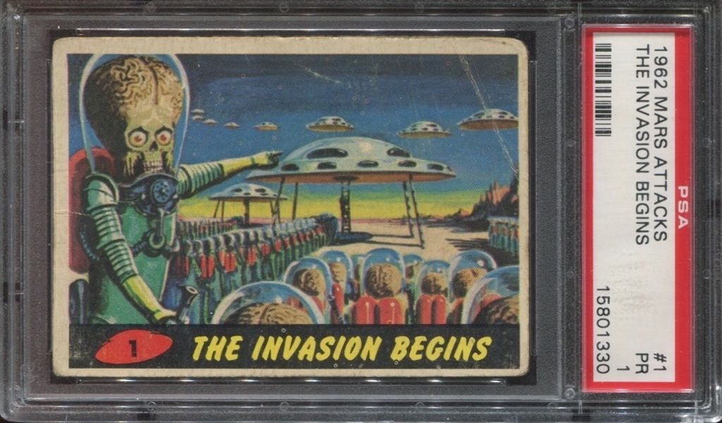1962 Topps Mars Attacks #1 The Invasion Begins PSA1 PR