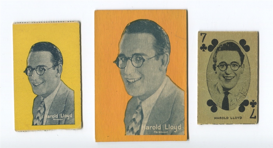 Harold Lloyd Strip Card Lot of (3) Cards