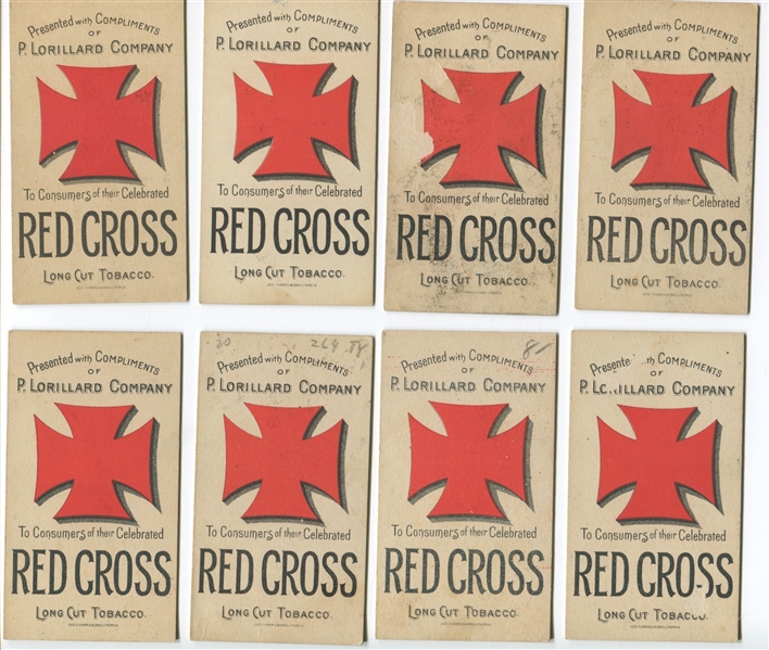 N264-1 Lorillard Tobacco Red Cross Actresses lot of (8) Cards