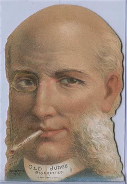 H235 Fantastic Goodwin Tobacco Old Judge Smoker's Head Advertising - Man with Mutton Chops