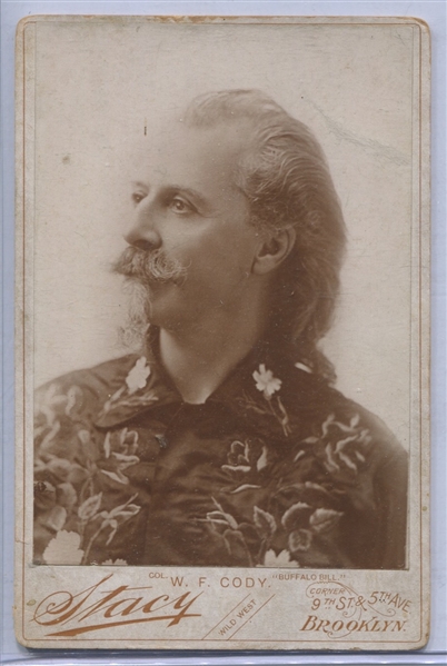 Fantastic Cabinet Photo of William Buffalo Bill Cody from noted Photographer Stacy