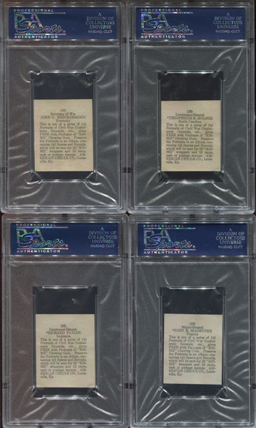 E-UNC American Chicle Kis-Me Gum Confederate Soldiers lot of (8) PSA-Graded cards