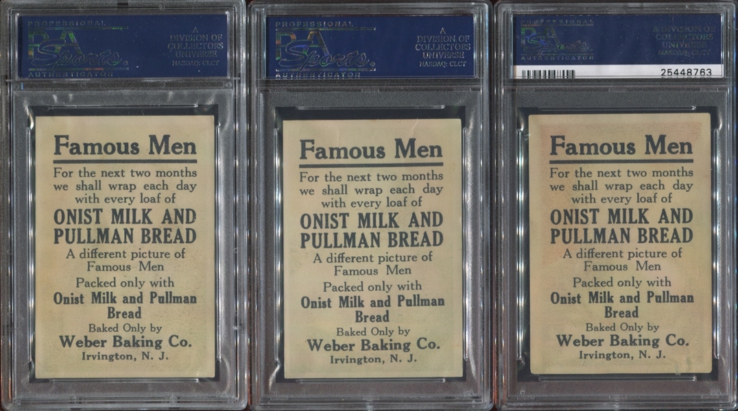 D117 Weber Bread Famous Men Lot of (9) PSA-Graded cards