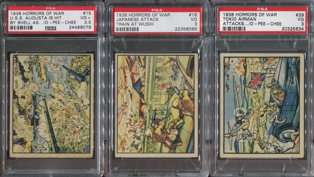 1938 O-Pee-Chee Horrors of War lot of (6) PSA-Graded Cards
