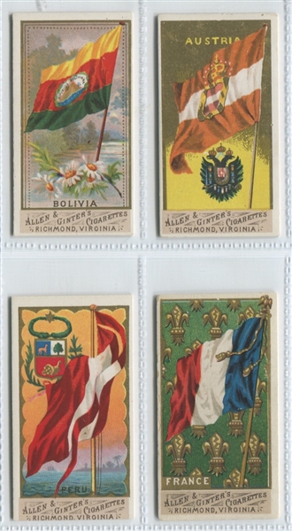 N9 Allen & Ginter Flags of All Nations Lot of (4) Cards