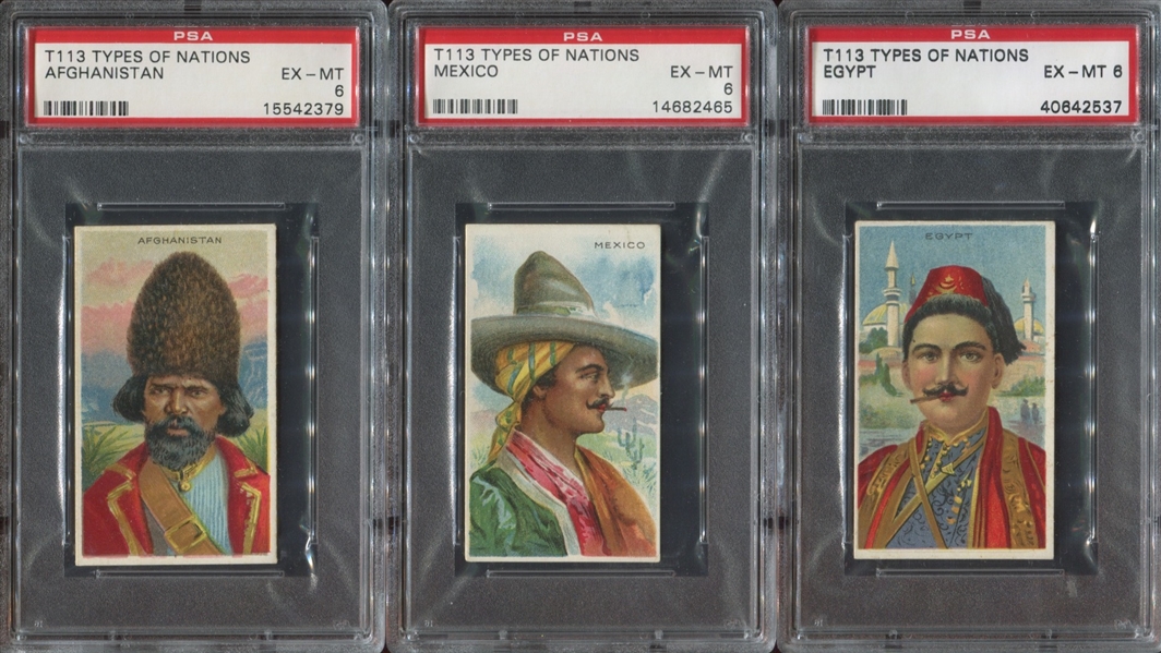 T113 Types of Nations Lot of (7) PSA6 or Better Graded Cards