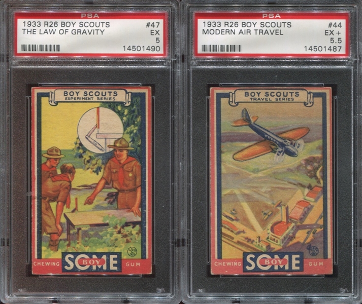 R26 Goudey Gum Boy Scouts Lot of (2) PSA5 or Better Graded Cards