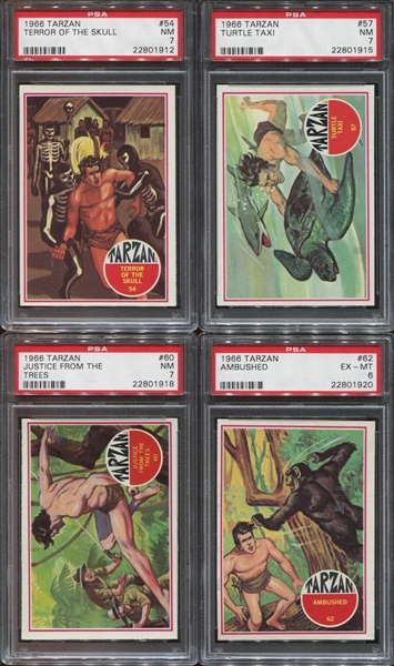 1966 Philadelphia Tarzan Lot of (7) PSA-graded cards