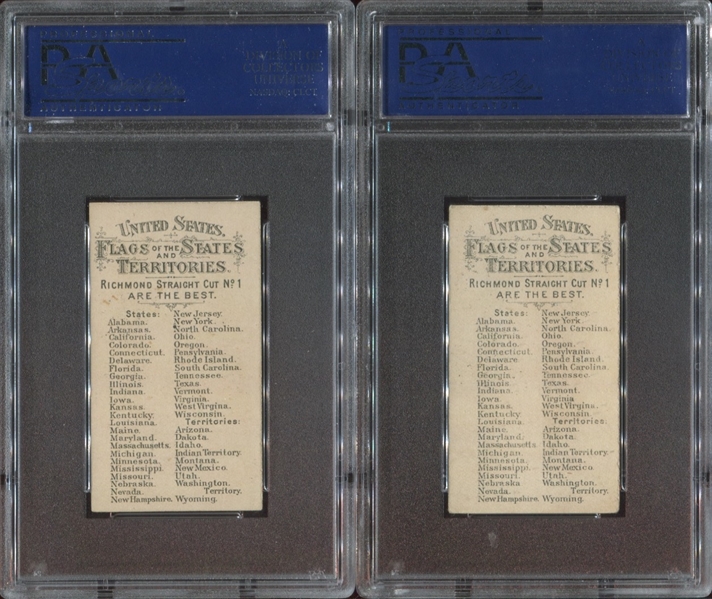 N11 Allen & Ginter Flags of States & Territories Lot of (2) PSA5-Graded Cards