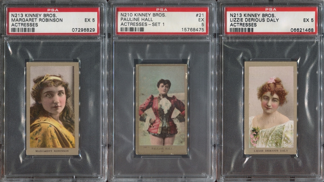 N210/N213 Kinney Actresses lot of (3) PSA5-Graded Cards