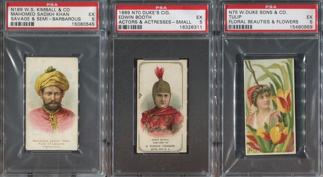 Mixed Lot of (5) PSA-Graded Tobacco Cards