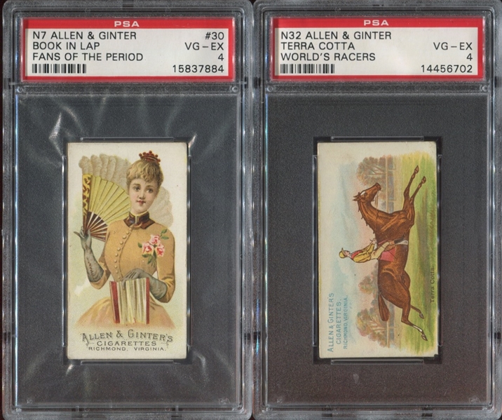 Mixed Pair of Allen & Ginter N7 / N32 PSA4-Graded Cards