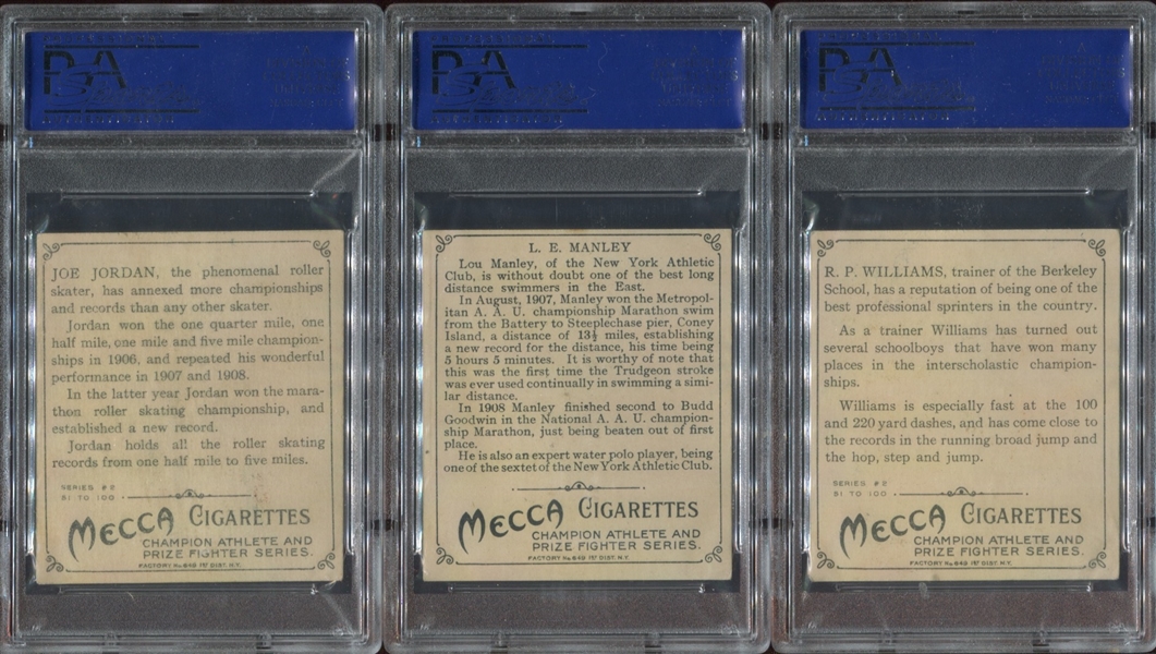 Lot of (6) T218 Mecca Cigarettes High Grade PSA Cards