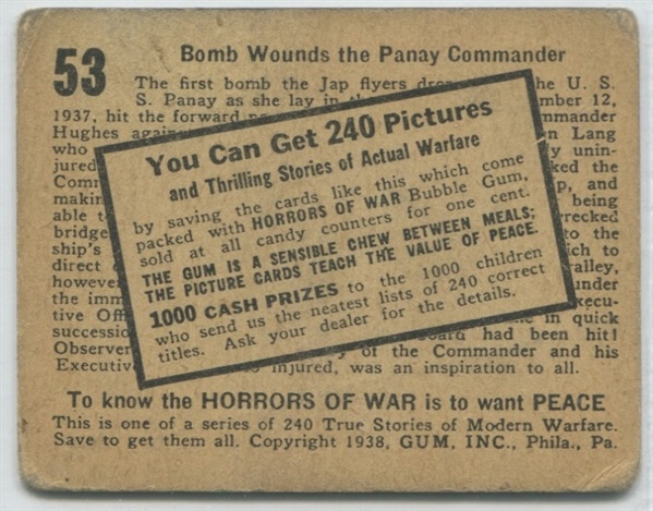 R69 Horrors of War Sample Card #53 Bomb Wounds...