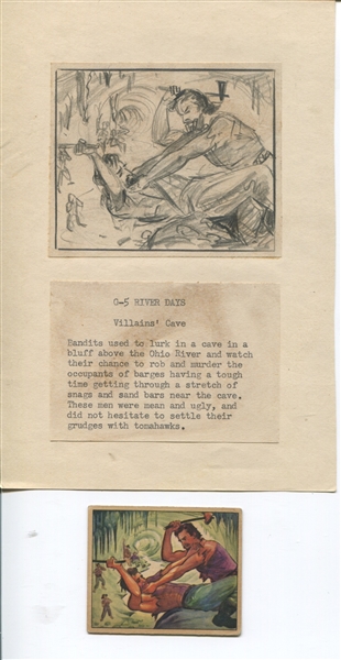 1949 R701-19 Bowman Wild West Gum Original Artwork – Card G-5