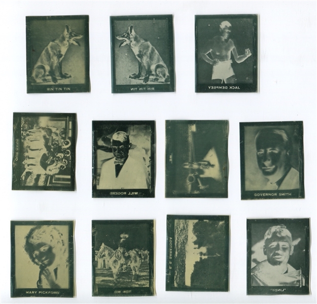 R199 Ray-O-Print Lot of (11) Negatives, (5) Metal Holders and Developing Film with Jack Dempsey